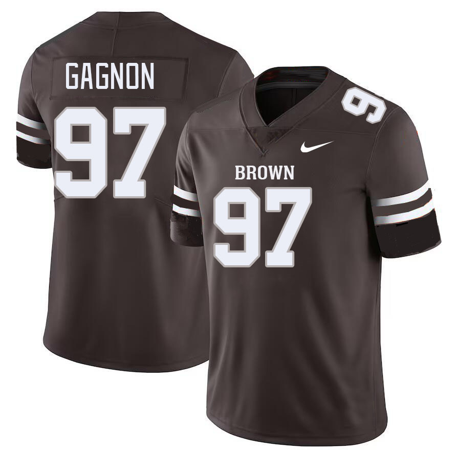 Men-Youth #97 Camden Gagnon 2023 Brown Bears College Football Jerseys Stitched-Brown